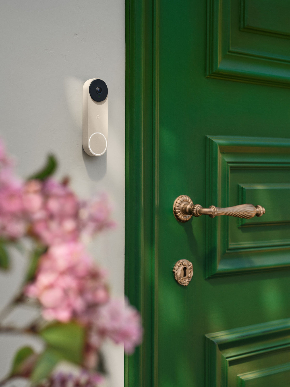 Google - Nest Doorbell (wired, 3rd gen) - Latest Model - 2K Video and Gemini - Linen