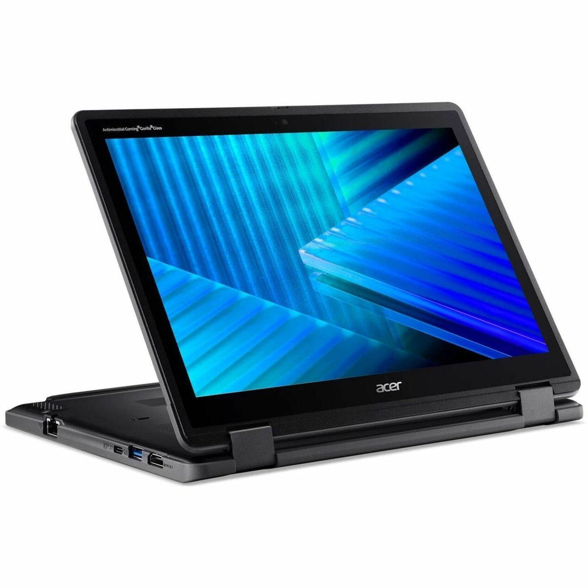 Acer - TravelMate B3 Spin 12 TMB312R-31 2-in-1 12.2" IPS LCD 1920 x 1200 (WUXGA) Touch Screen Laptop - Intel N-Series -128 eMMC - Black