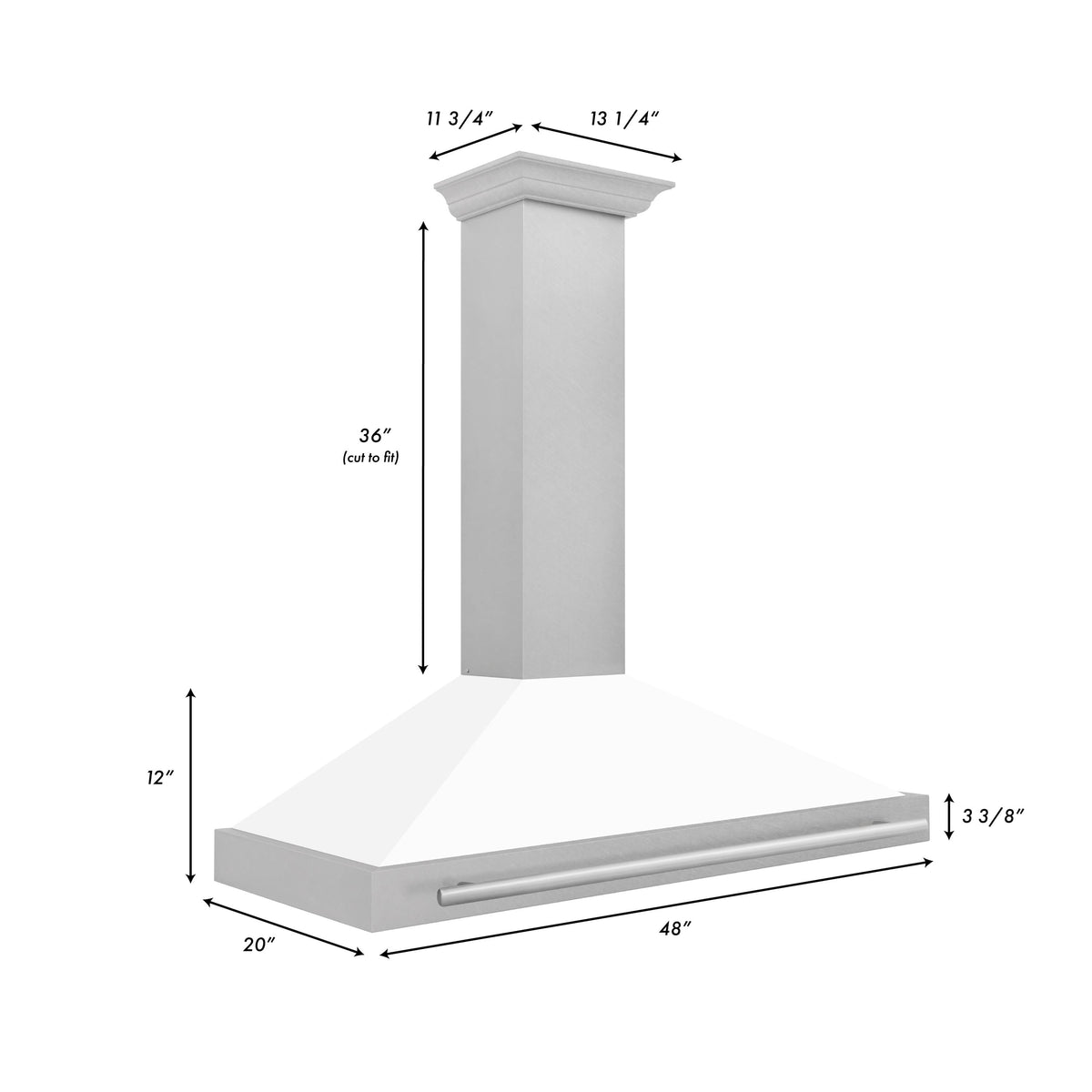 ZLINE - 48 inches - Externally Vented - Wall Range Hood - White Matte