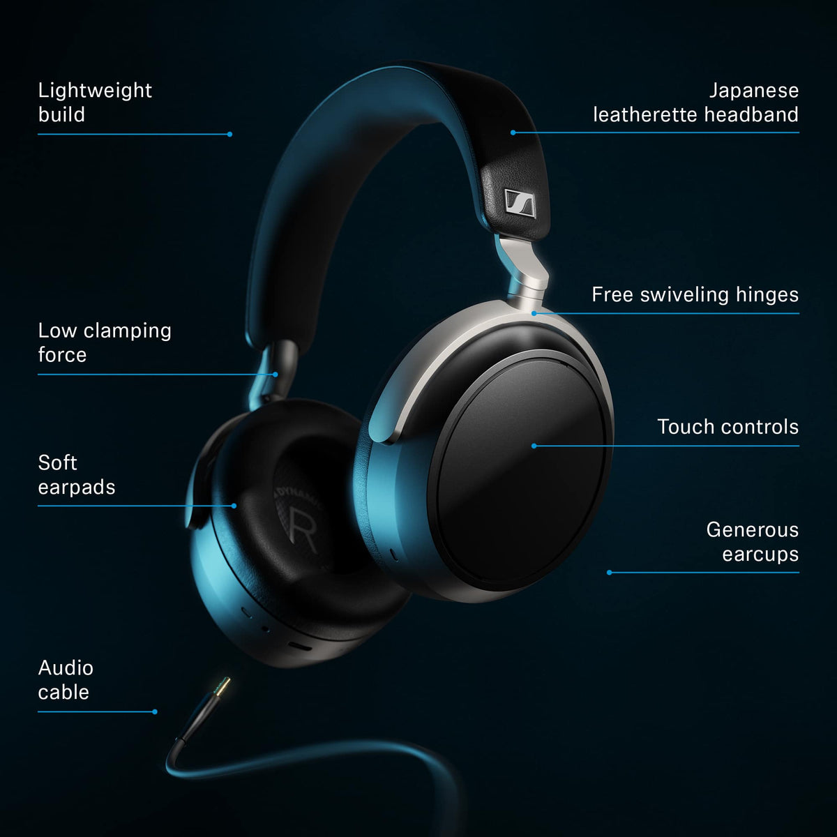 Sennheiser - HDB 630 Around-the-ear Bluetooth Wireless Headphones - Black