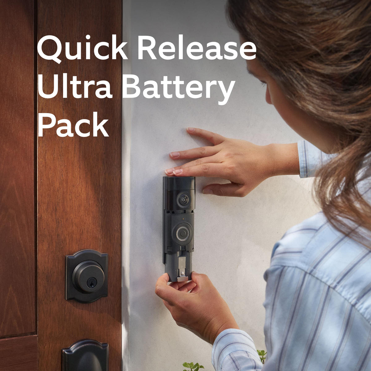 Ring - Battery Doorbell Pro, Retinal 4K with Wide-Angle Video, 10x Zoom, Night Vision, and Quick Release Ultra Battery - Deep Silver