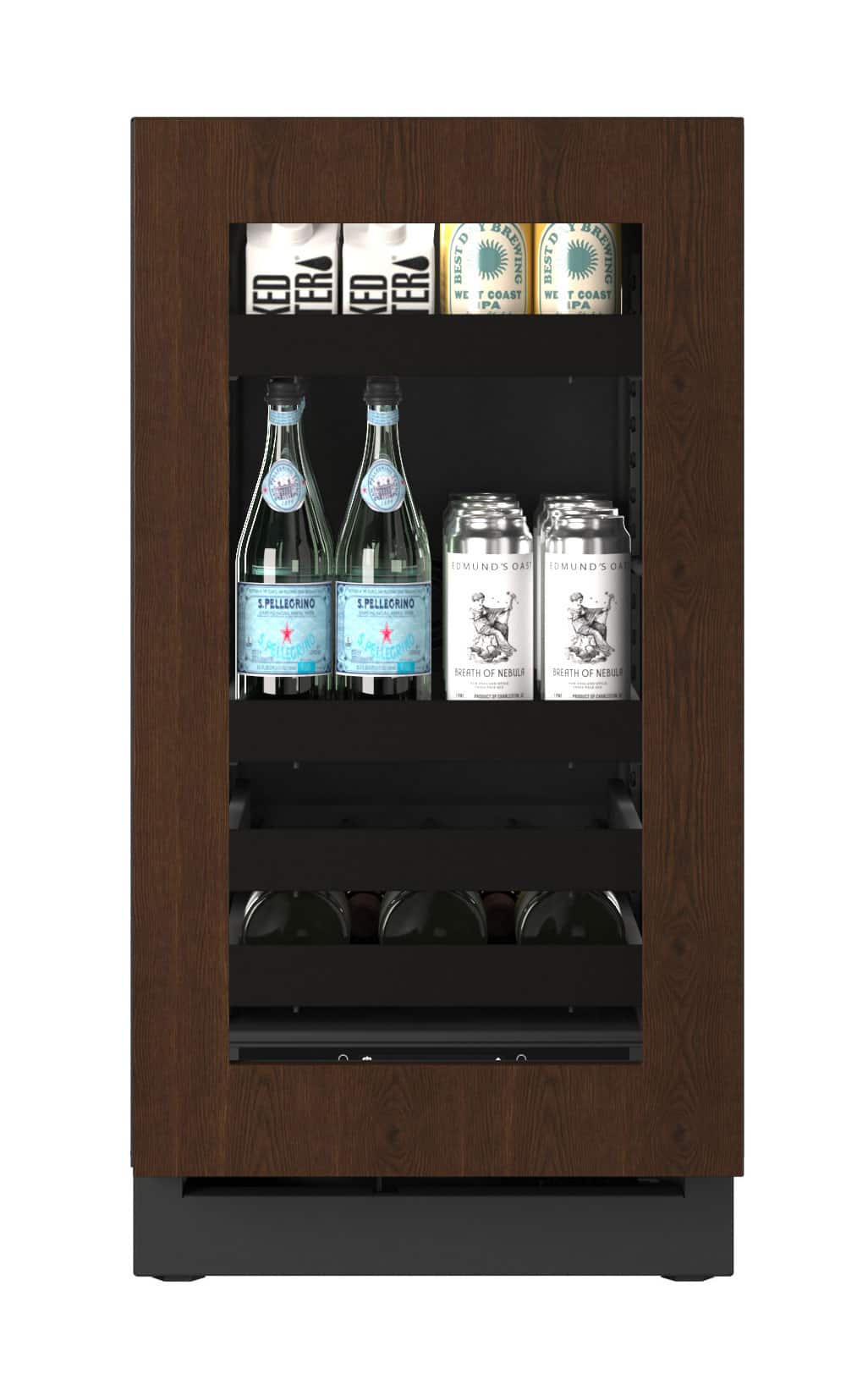 U-Line - 18"W. 3.5 Cu.Ft. Built-In Beverage Center - Panel Ready Frame/Glass - Integrated Frame