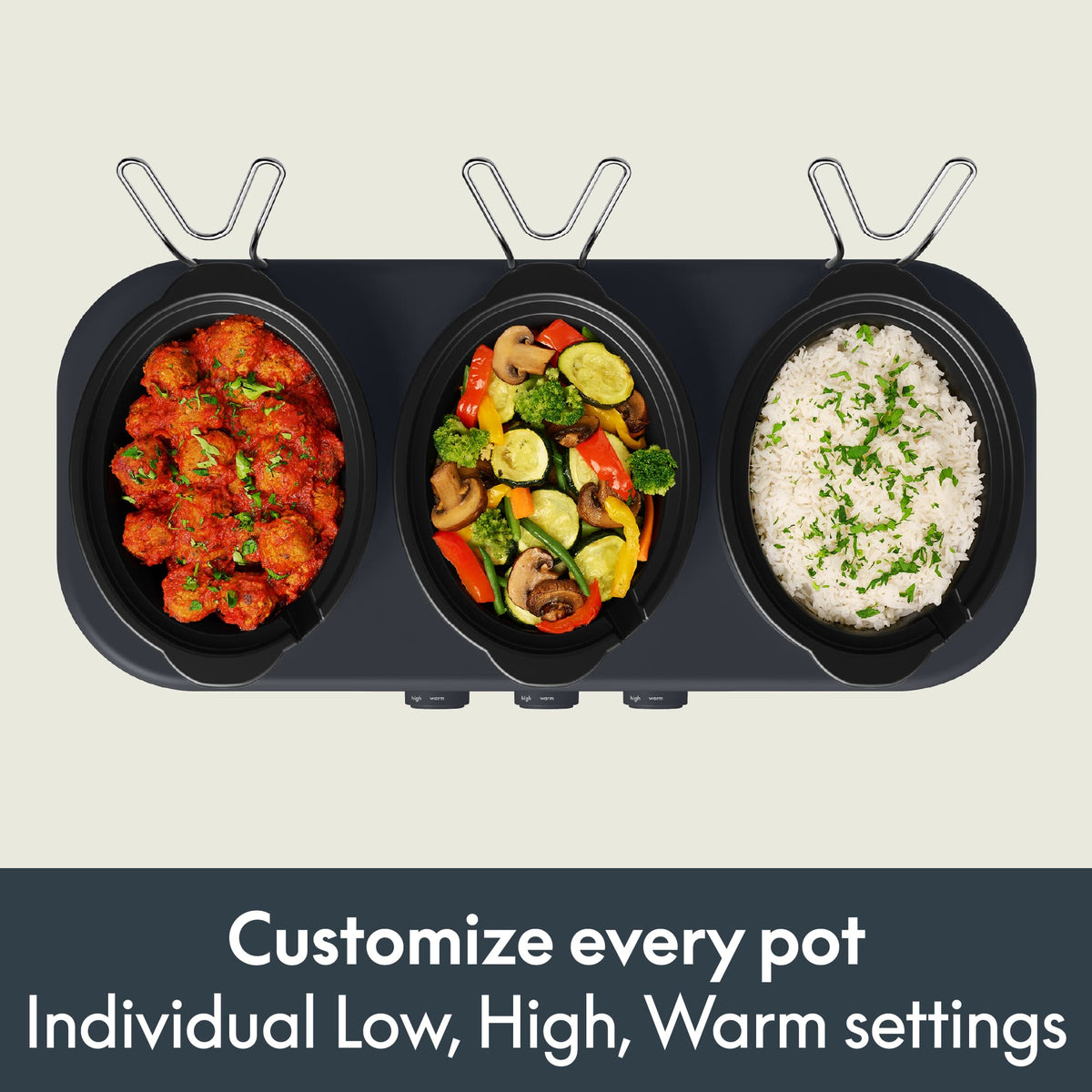 Bella - SAVOR Triple 1.5-qt. Slow Cooker - Slate