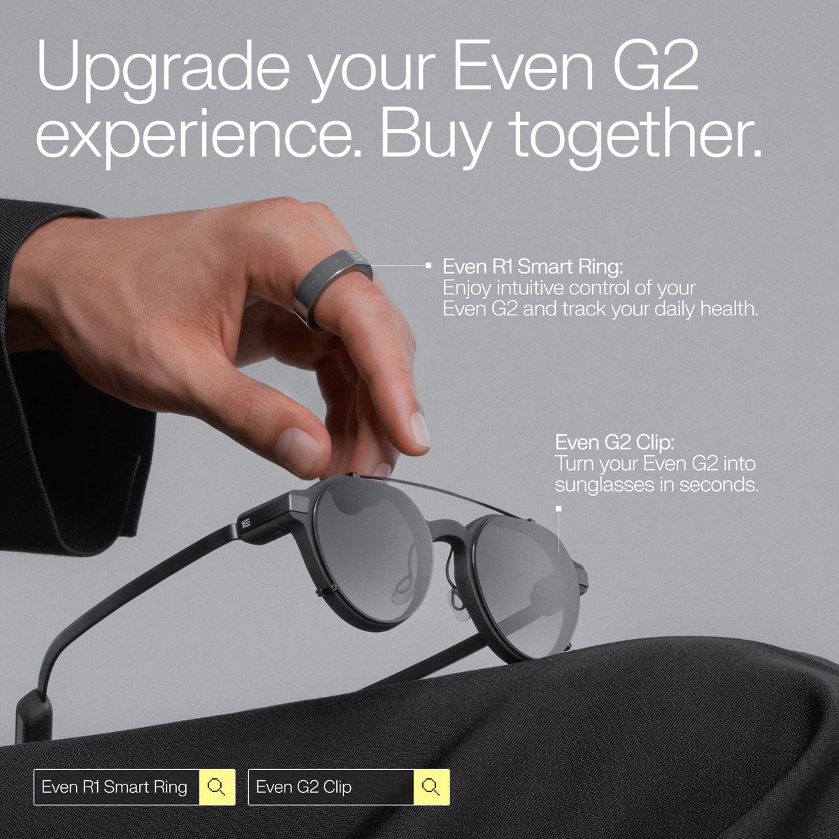 Even Realities - Even G2 A - Everyday Display Smart Glasses, Camera-free, Privacy First - Gray