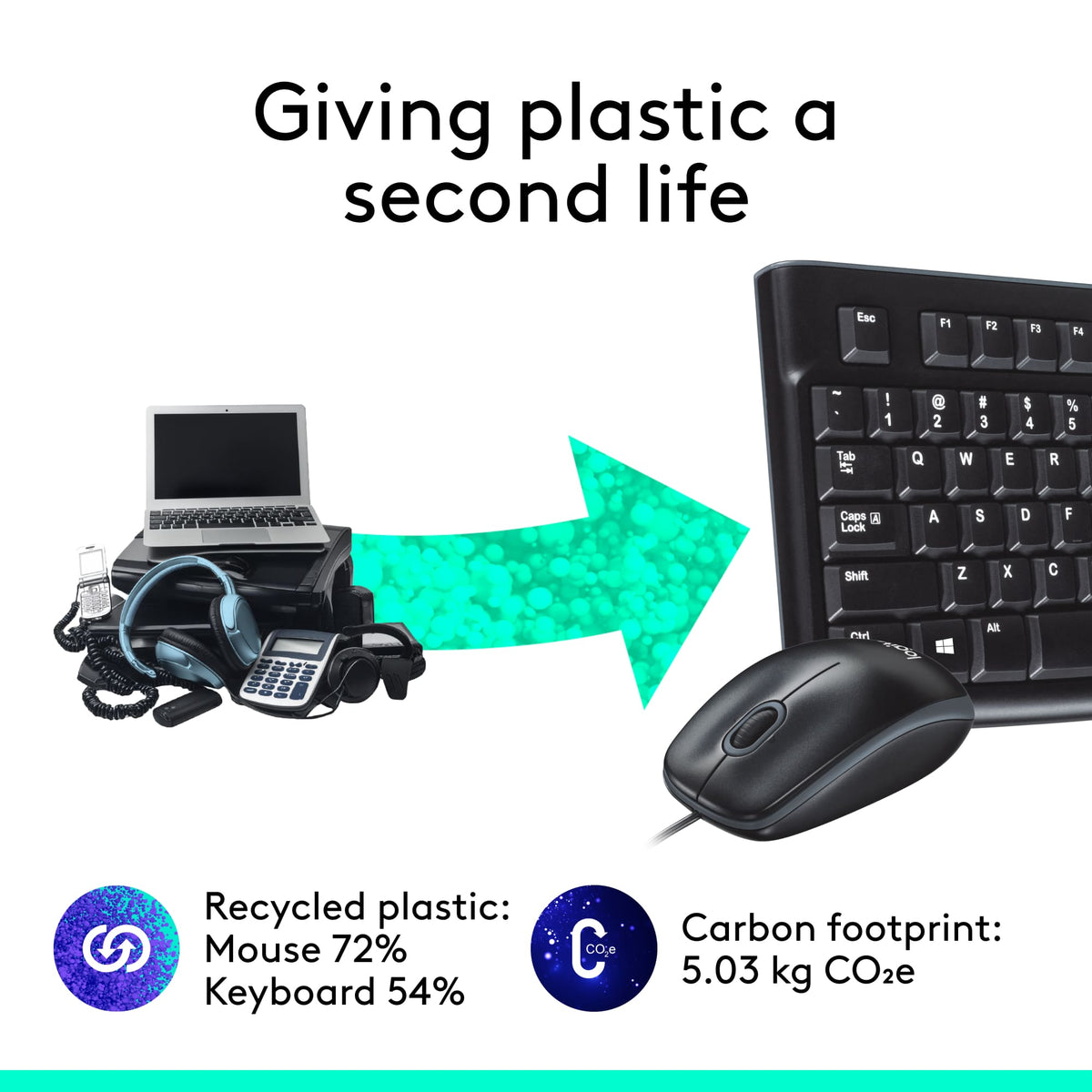 Logitech - MK120 Full-size Wired Membrane Keyboard and Mouse Bundle for PC with USB Plug-and-Play - Black