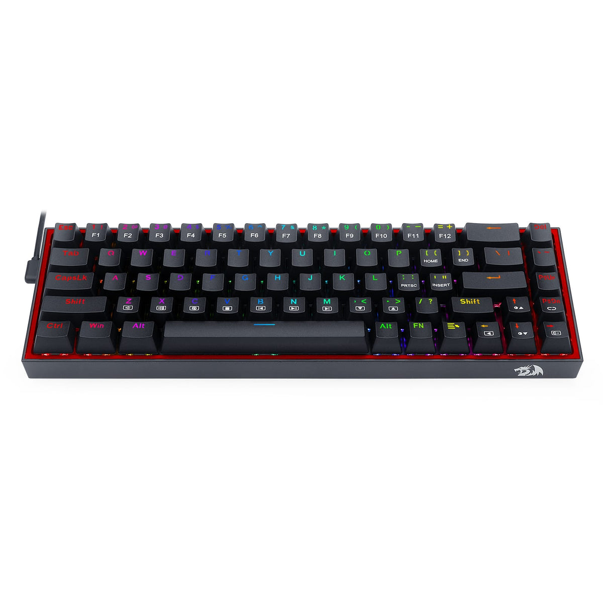 REDRAGON - K631-RGB 65% Wired Mechanical Red Switch Gaming Keyboard with RGB Backlighting - Black