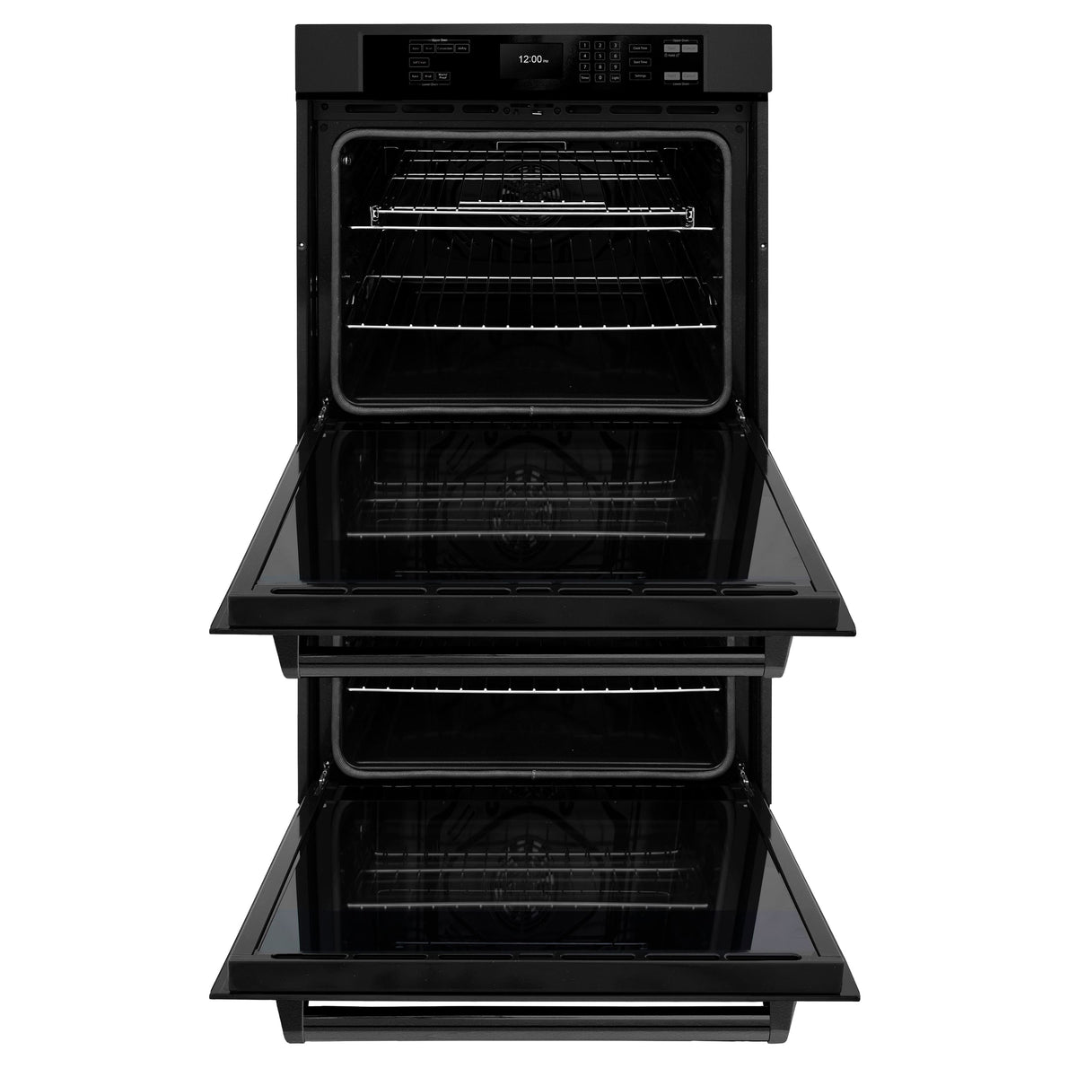 ZLINE - 30 in. True Convection Double Wall Oven w/ Air Fry and Self Clean in Black Stainless - Black Stainless Steel