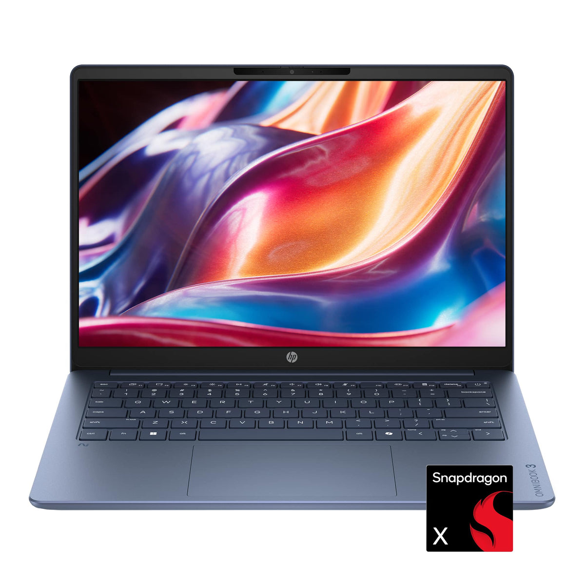 HP - OmniBook 3 - 14" 2K OLED Laptop - Snapdragon X (8-core) - 16GB Memory - 256GB SSD - Copilot+ PC - Starlit Blue