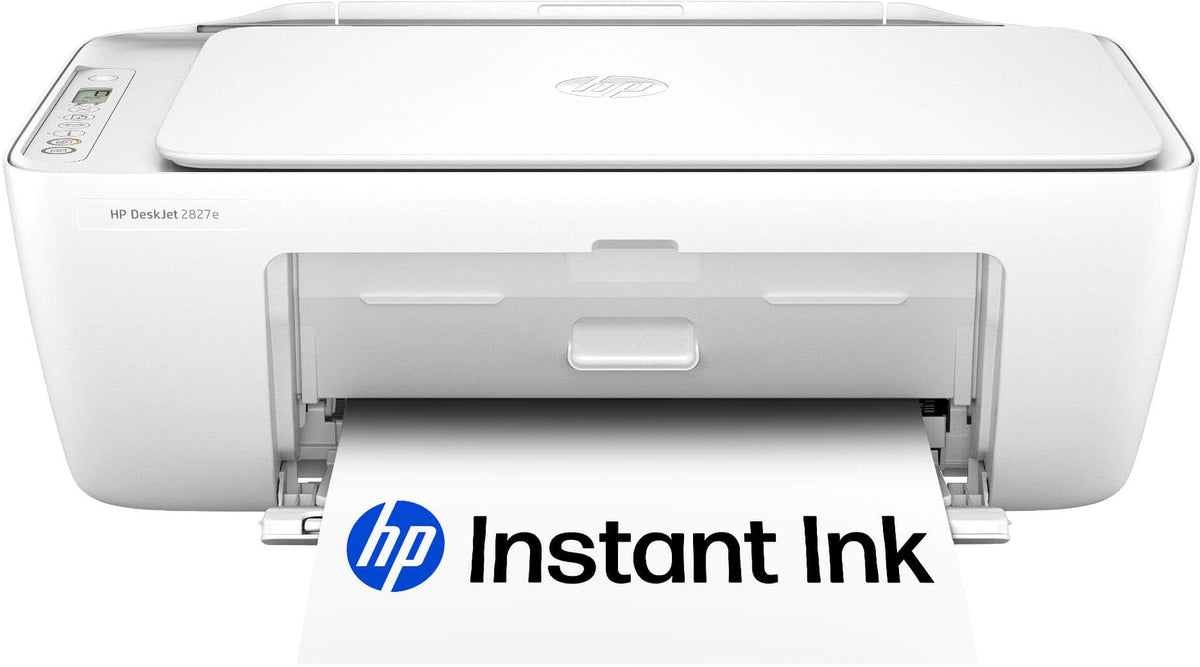 HP - DeskJet 2827e Wireless AI-Enabled All-in-One Inkjet Printer with 3 Months of Instant Ink - White