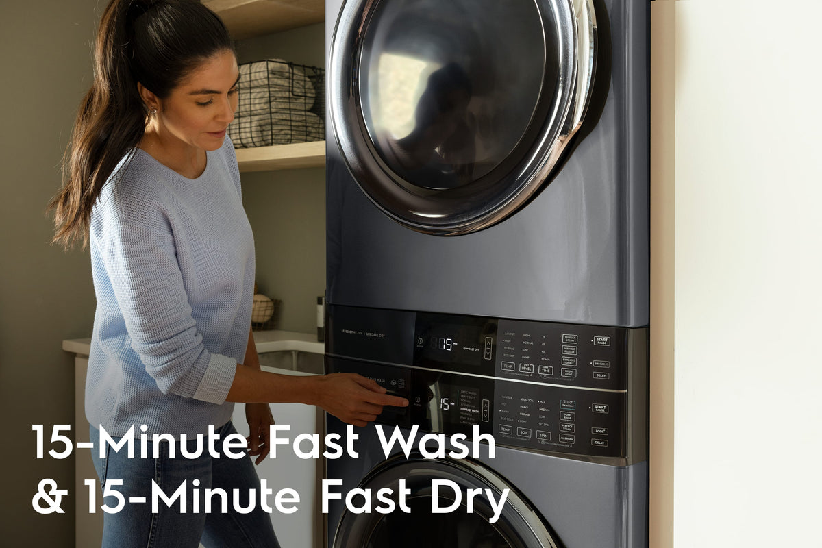 Electrolux - Laundry Tower Single Unit Front Load 4.5 Cu. Ft. Washer & 8 Cu. Ft. Electric Dryer with Perfect Steam - Titanium