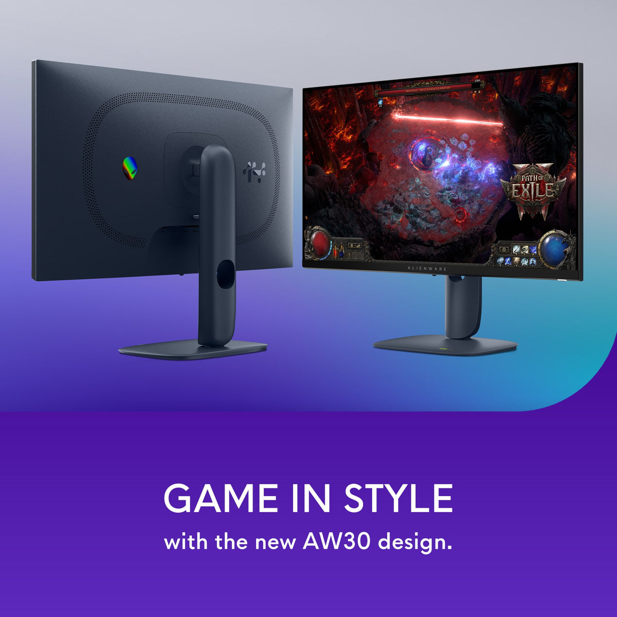 Alienware - AW2725DM 27" IPS LED QHD 180Hz 1ms FreeSync and G-Sync Compatible Gaming Monitor with HDR (HDMI, DisplayPort, USB) - Interstellar Indigo