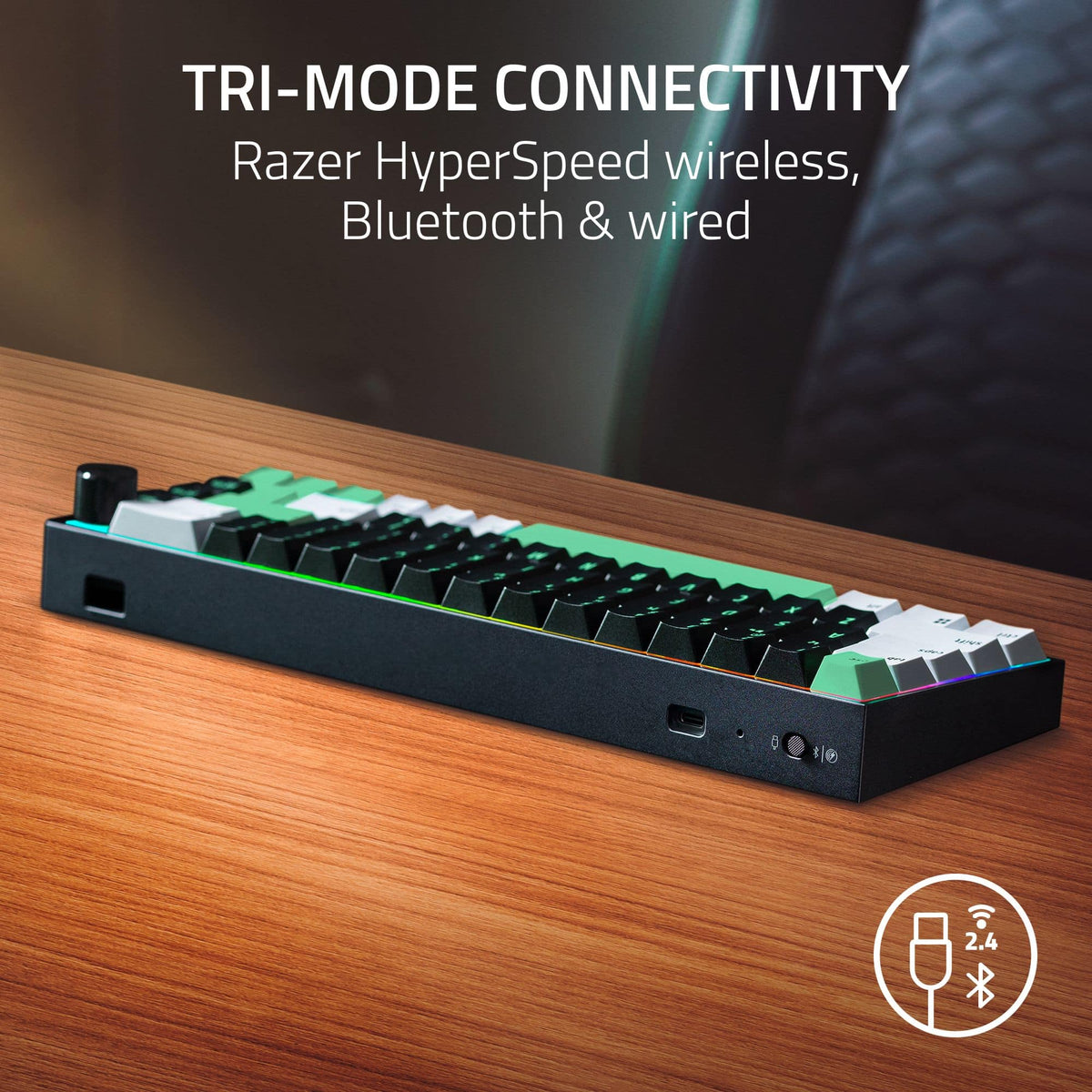 Razer - Reclusa Mini 65% Wireless Enthusiast Gaming Keyboard with Hot-Swappable Hall Effect Magnetic Switches - Black