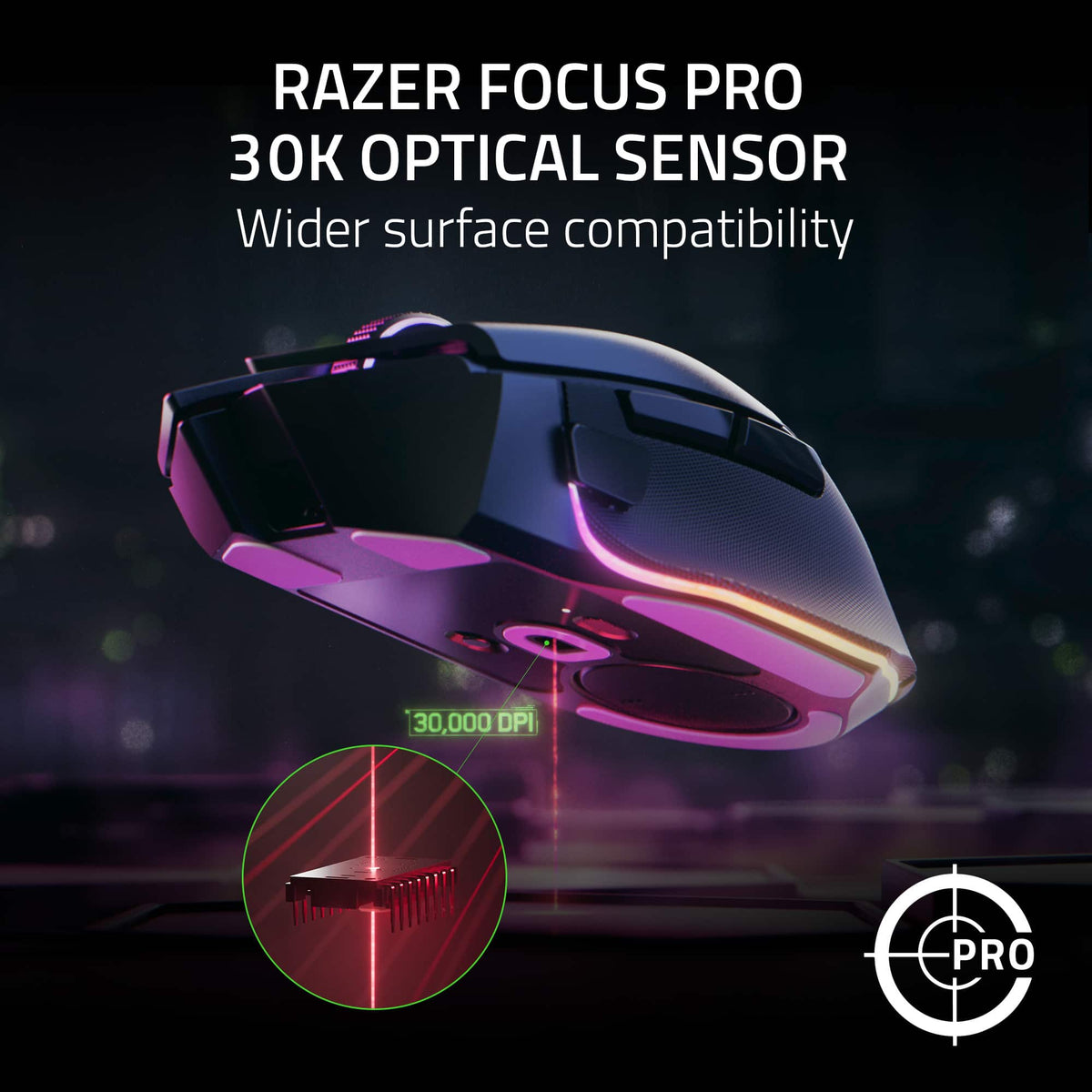 Razer - Basilisk V3 Pro Optical Gaming Mouse with HyperScroll Tilt Wheel - Wireless - Black