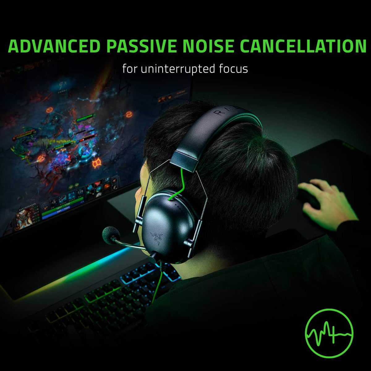 Razer - BlackShark V2 X Wired Over-the-Ear Gaming Headset for PC, PS5, PS4, Switch, Xbox X|S, and Xbox One - Black