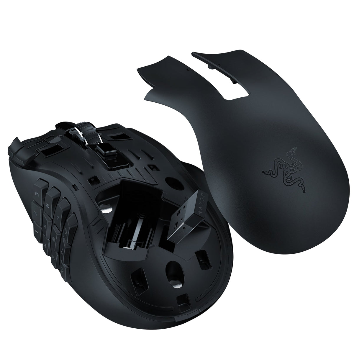Razer - Naga V2 HyperSpeed MMO Optical Gaming Mouse with 19 Programmable Buttons - Wireless - Black