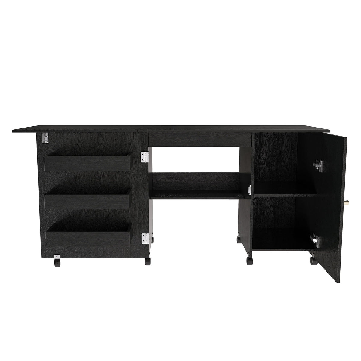 Mesa de costura plegable con ruedas bloqueables