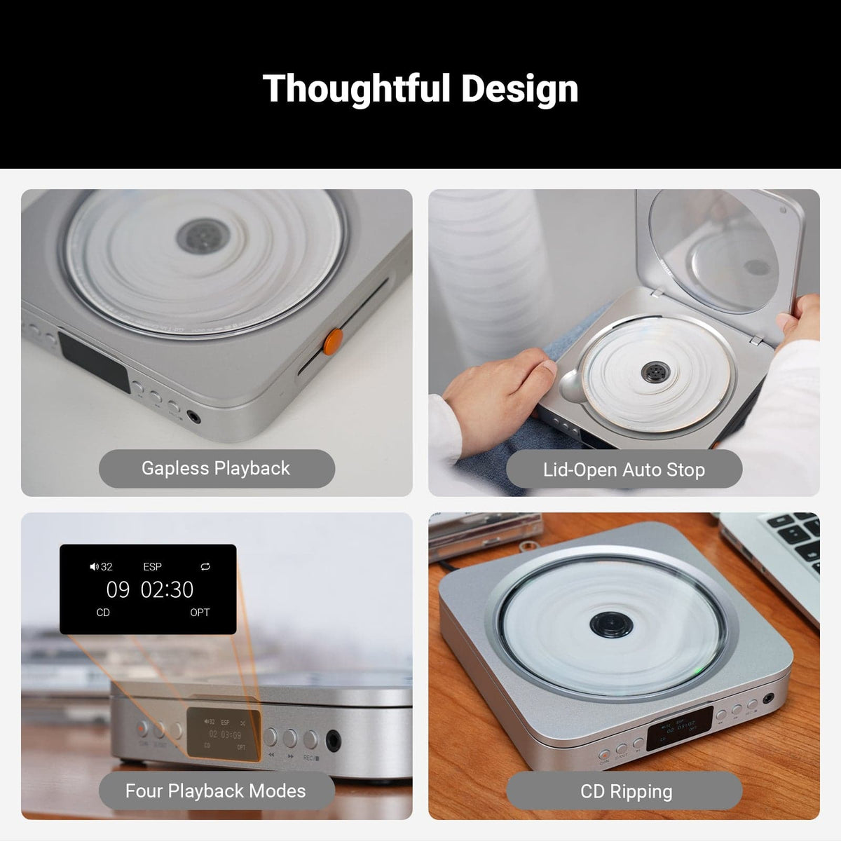 Fosi Audio - Merak CD Player - Silver