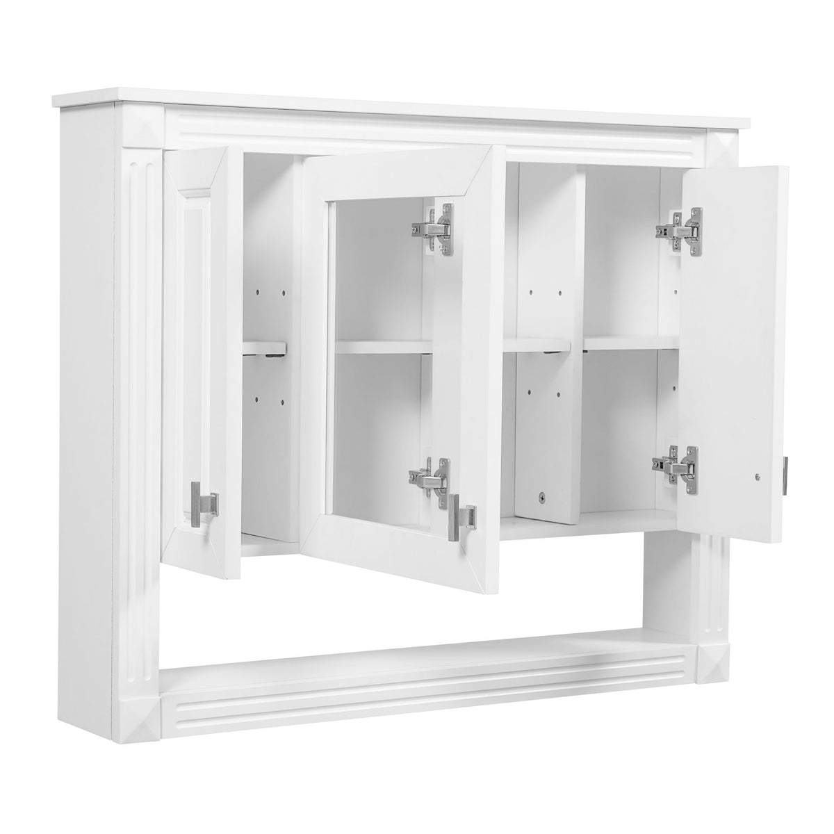 Mueble de baño mural con espejo y estante abierto - Blanco