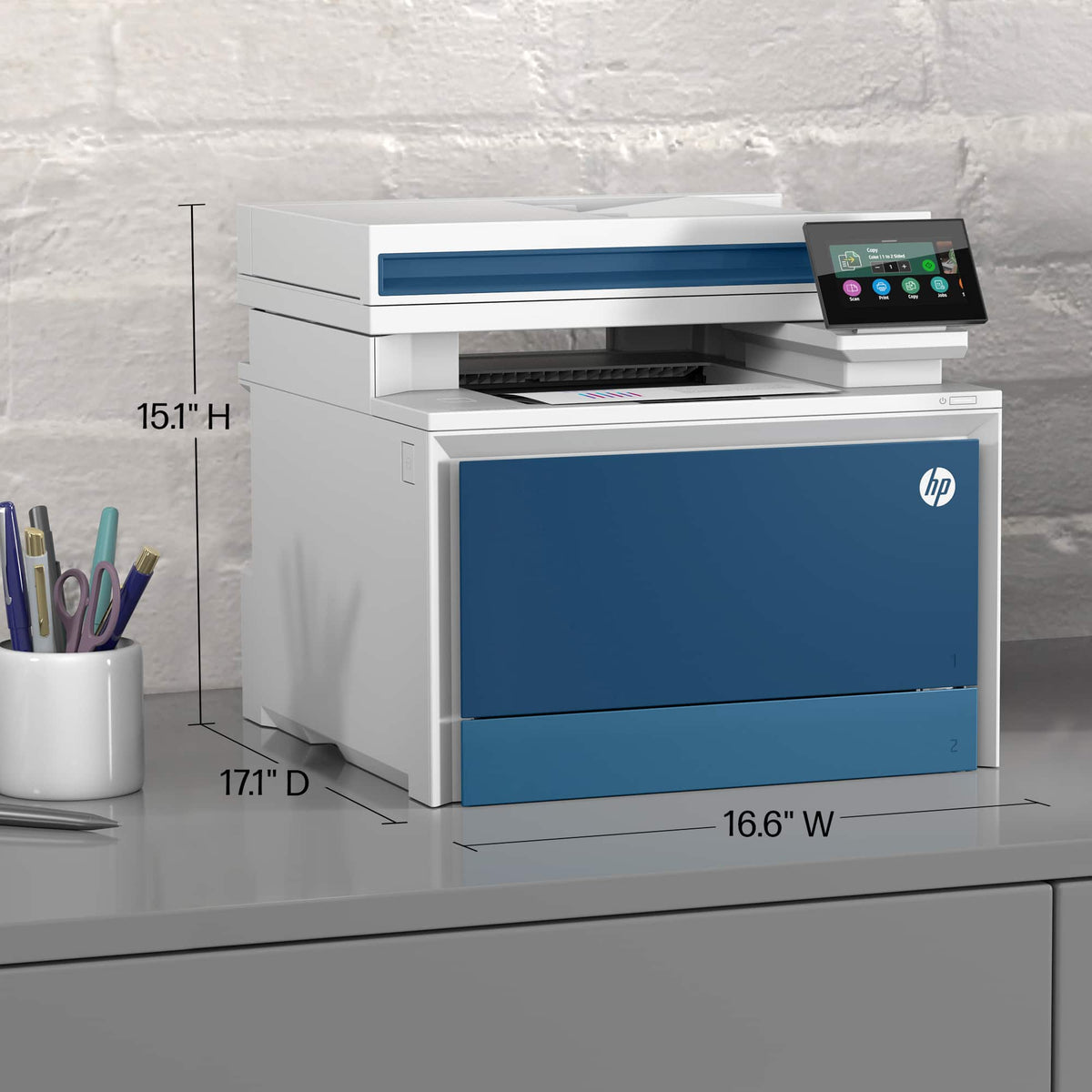 HP - LaserJet Pro 4301fdn AI-Enabled Color All-in-One Laser Printer - White/Blue