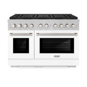 ZLINE - 48 in. Wide 8 Burner 6.7 cu. ft. Freestanding Paramount Dual Fuel DuoPro Range with Dual Ovens - Black Matte