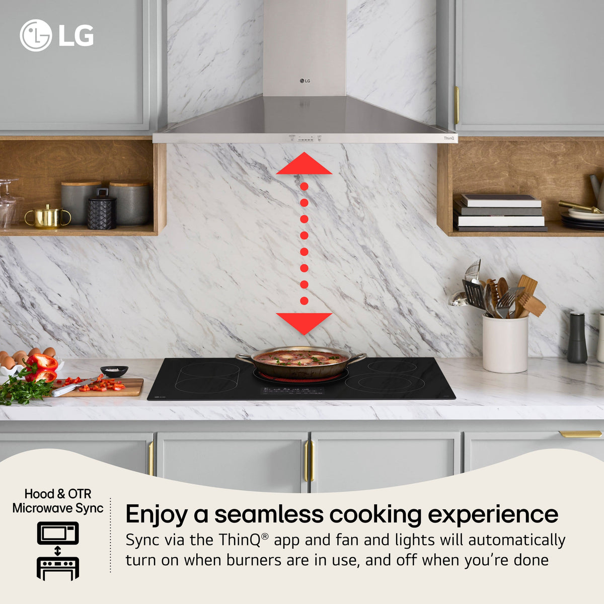 LG - 30-in Wide Built-In Electric Smart Cooktop with 4 Elements, SmoothTouch Glass Controls and 2.2kW Dual Element - Black