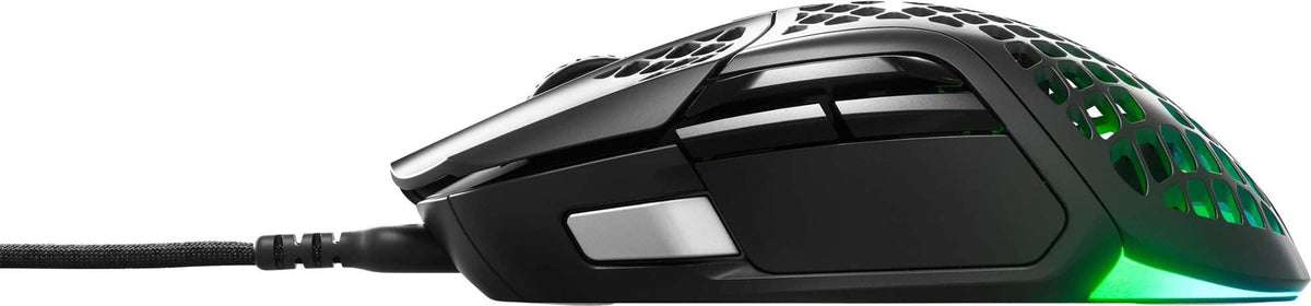 SteelSeries - Aerox 5 Ultra Lightweight Honeycomb Water Resistant Wired RGB Optical Gaming Mouse With 9 Programmable Buttons - Wired - Black