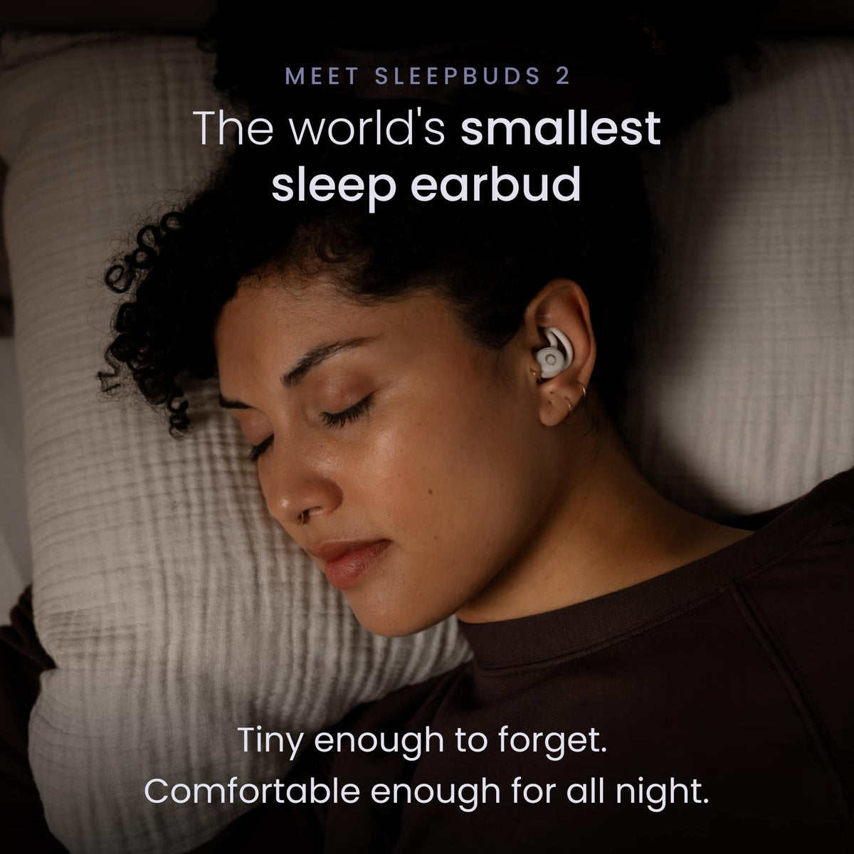 Ozlo - Sleepbuds 2 – Noise-Masking Sleep Earbuds, Side Sleeper Comfort, Snore Blocking, 14-Hr Battery - White - Blue