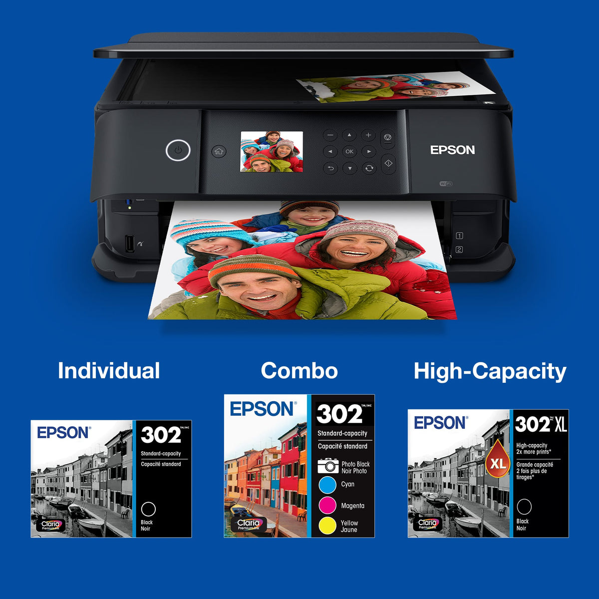 Epson - 302/302XL 5-Pack High-Yield and Standard Capacity Ink Cartridges - Photo Black/Cyan/Magenta/Yellow