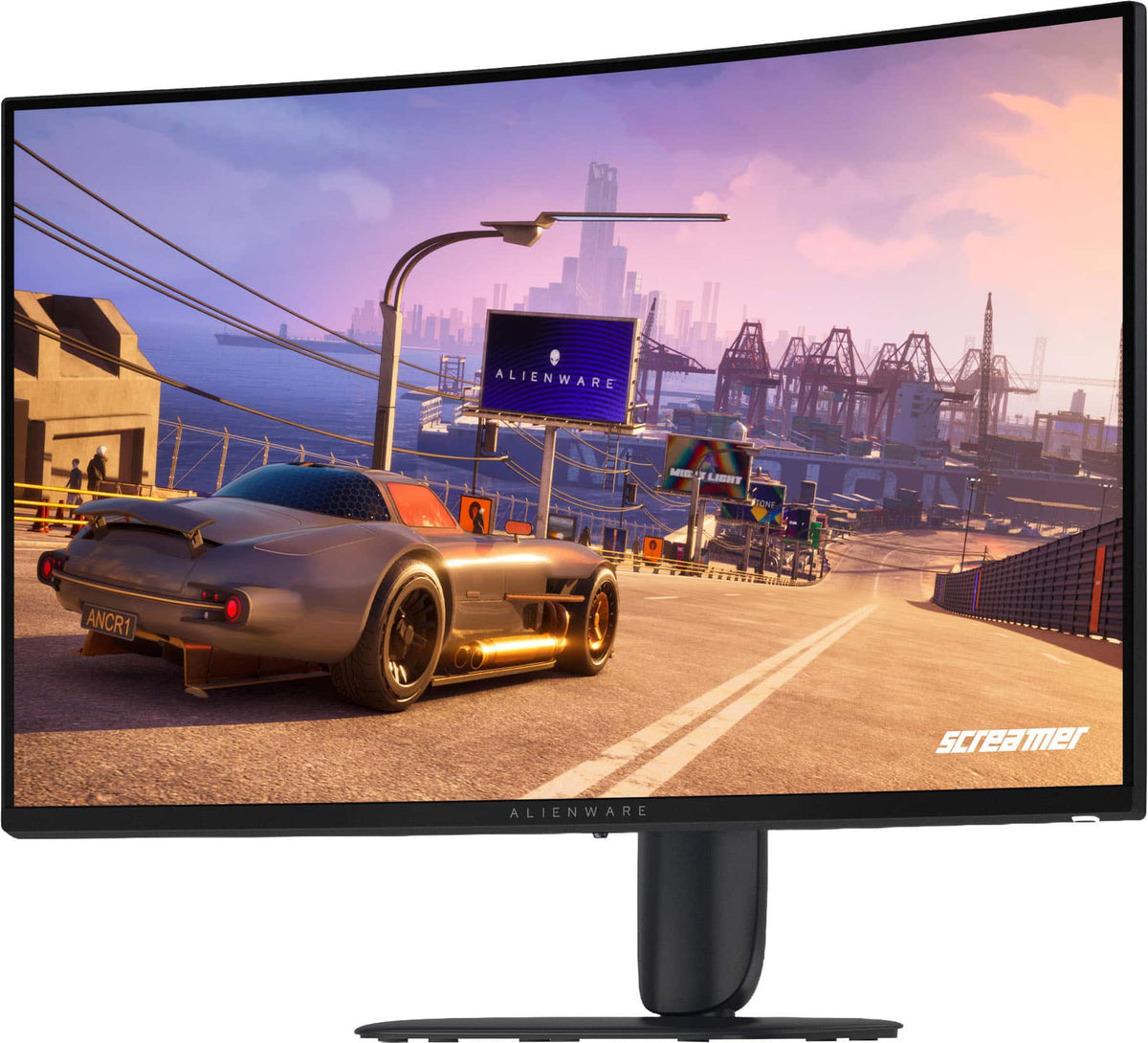 Alienware - 32" QHD 240Hz 1ms FreeSync Premium Curved Gaming Monitor with HDR (HDMI, DisplayPort) - Black