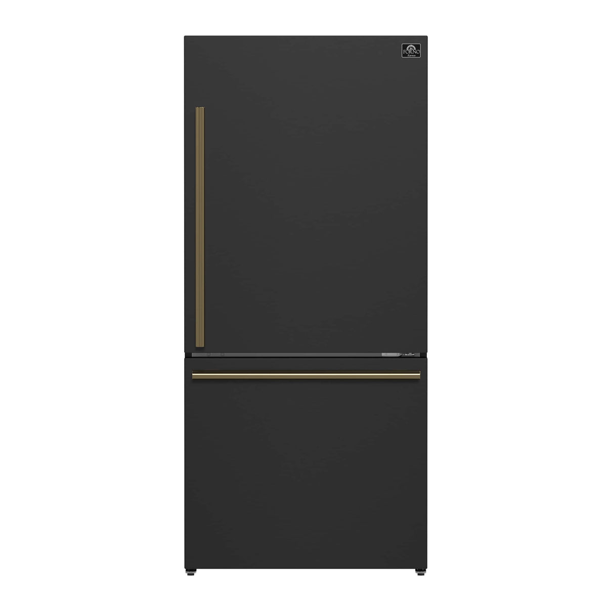 Forno Appliances - 32 in. Wide Milano Espresso 17.2 Cu. Ft. Counter-Depth Bottom Freezer Refrigerator with Right Swing Door - Black