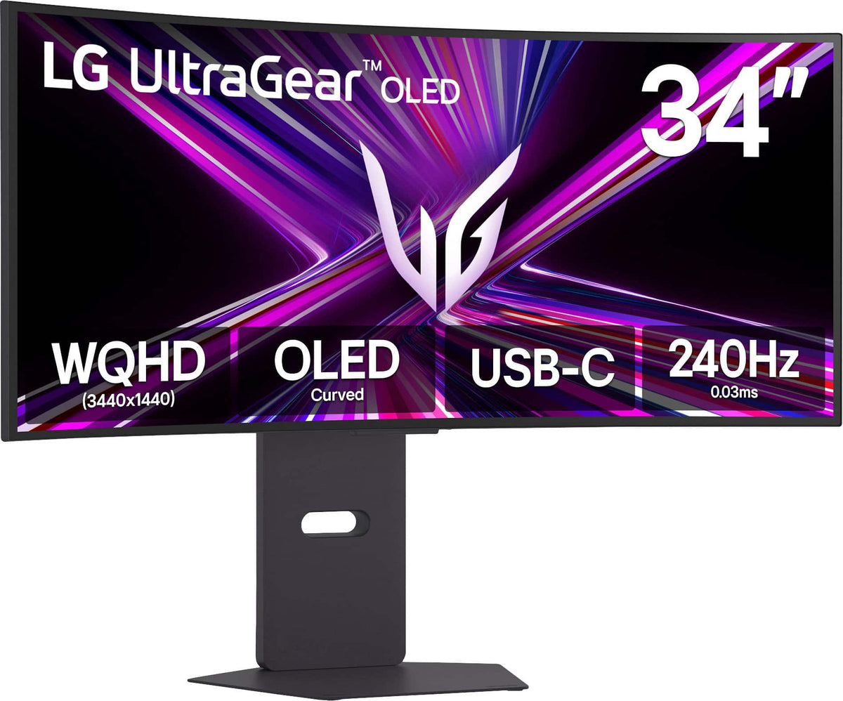 LG - UltraGear 34" OLED Curved WQHD 240Hz 0.03ms AMD FreeSync Premium Pro Gaming Monitor with HDR (DisplayPort, HDMI, USB-C) - Black