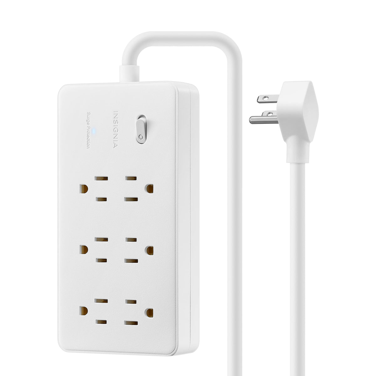 Insignia™ - 6-Outlet 980 Joules Surge Protector Strip with 3 ft. Power Cord - White