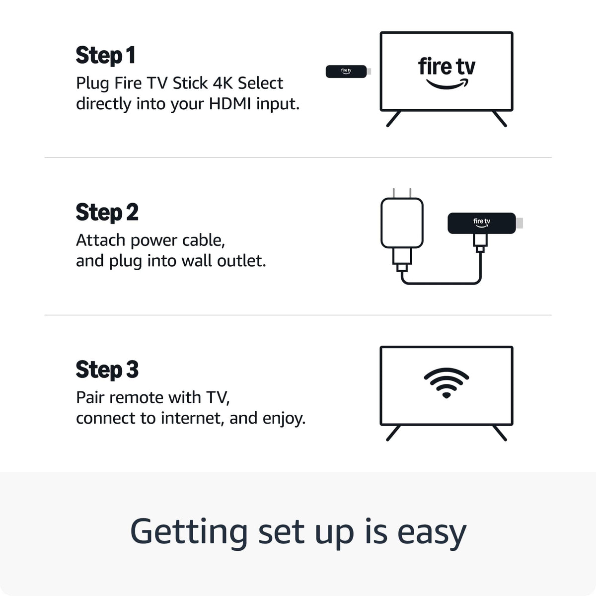 Amazon - Fire TV Stick 4K Select 1st Gen Streaming Device, streaming in 4K, AI-powered search, 8GB, free & live TV - Black