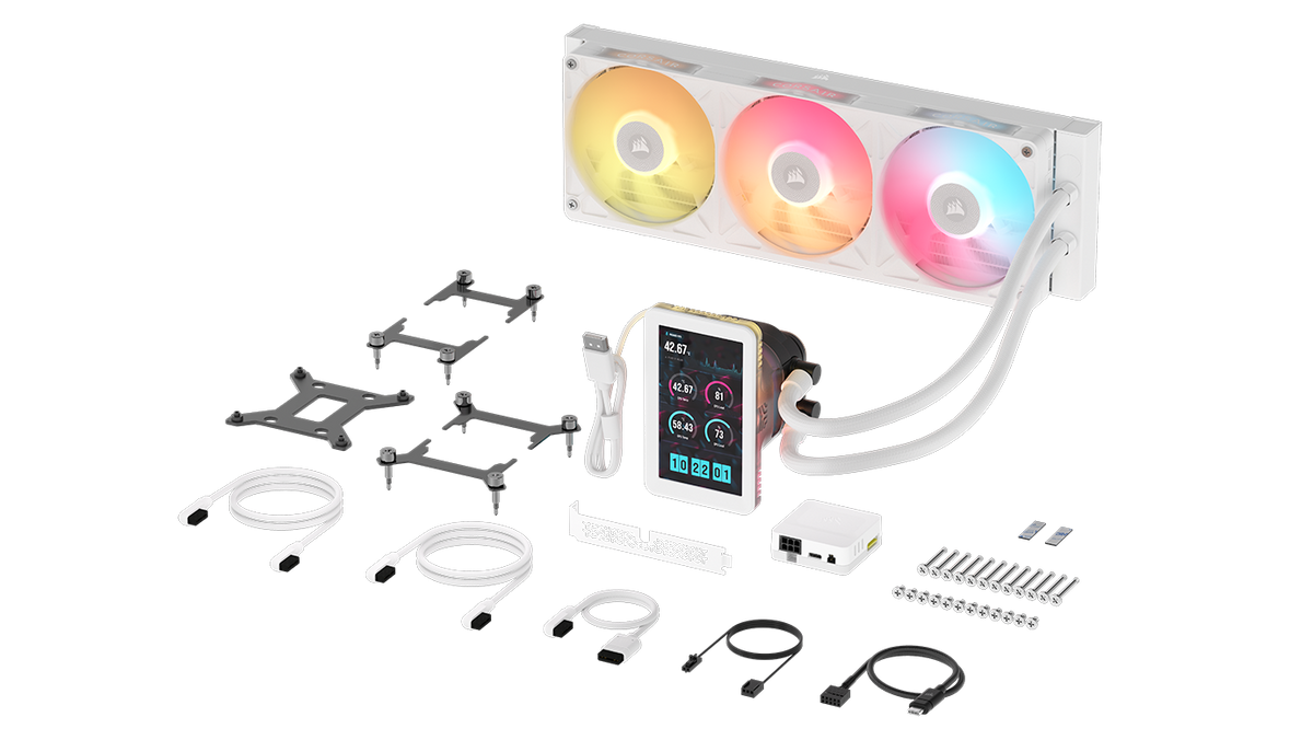 CORSAIR - iCUE LINK TITAN II 360 RX LCD AIO Liquid CPU Coolers - White