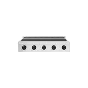 ZLINE - Autograph 36 in. Paramount Built-in Induction Rangetop with 5 Element Cooktop in Satin Steel & Matte Black Accents - Satin Stainless Steel