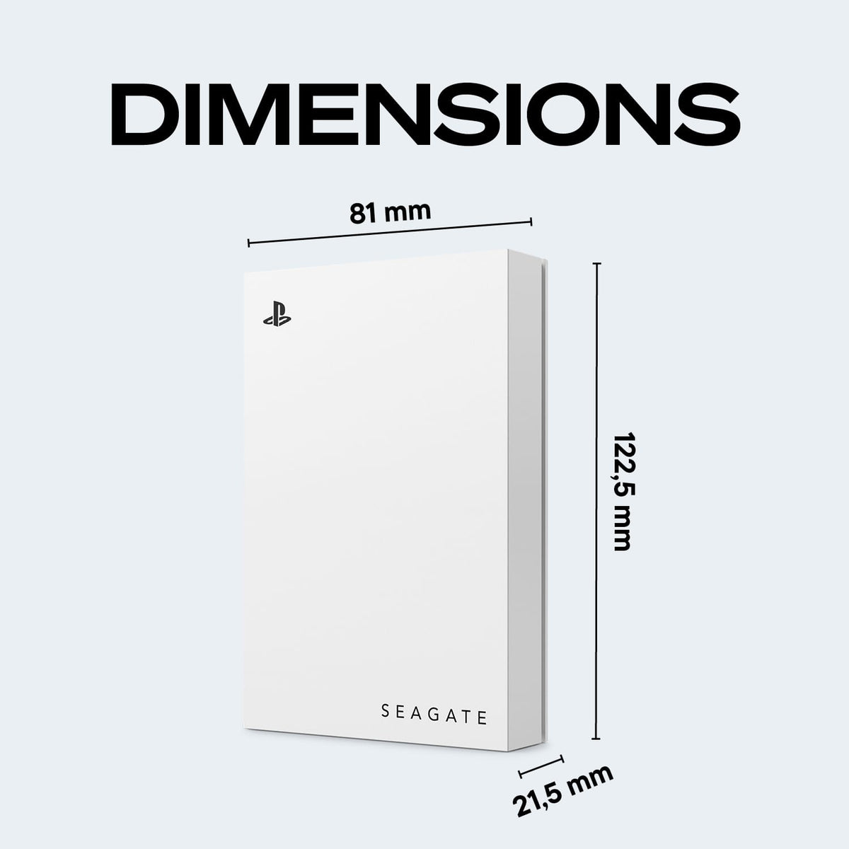 Seagate - Game Drive for PlayStation Consoles 5TB External USB 3.2 Gen 1 Portable Hard Drive with Blue LED Lighting - White