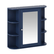 Armario de pared para baño con espejo y estante ajustable, 6 estantes abiertos