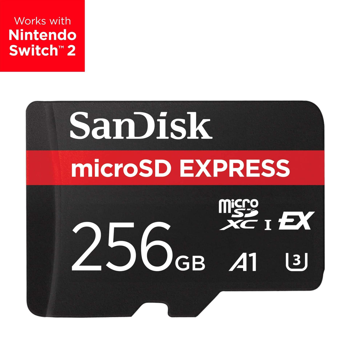 SANDISK - 256GB microSD Express Memory Card, Works with Nintendo Switch 2, R/W up to 880/650MB/s
