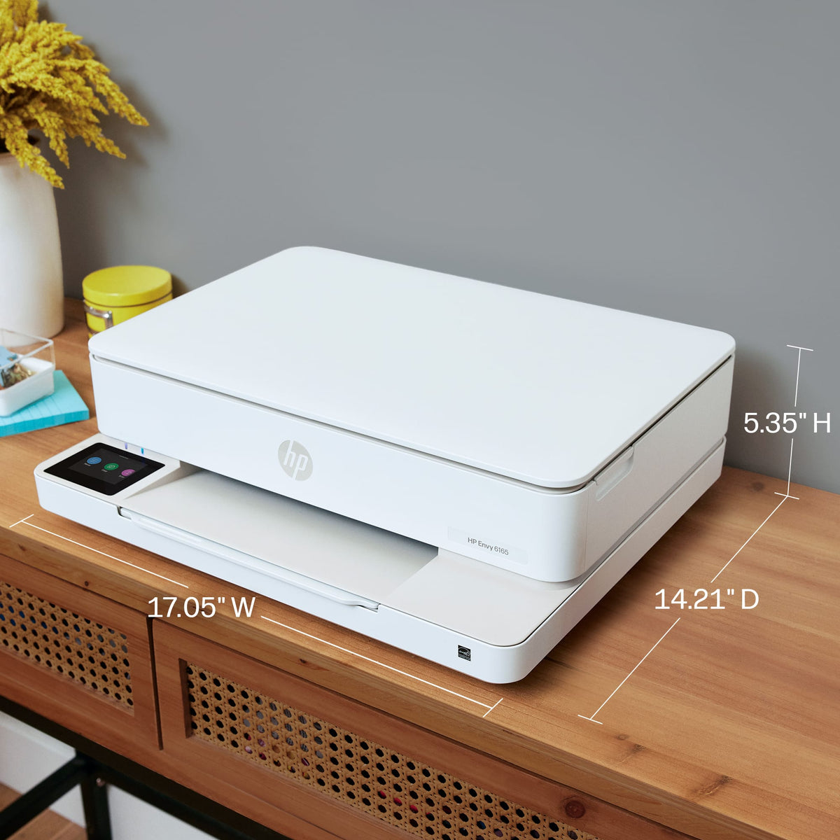 HP - Envy 6165 Wireless AI-Enabled All-in-One Inkjet Printer with 6 months of Instant Ink - White