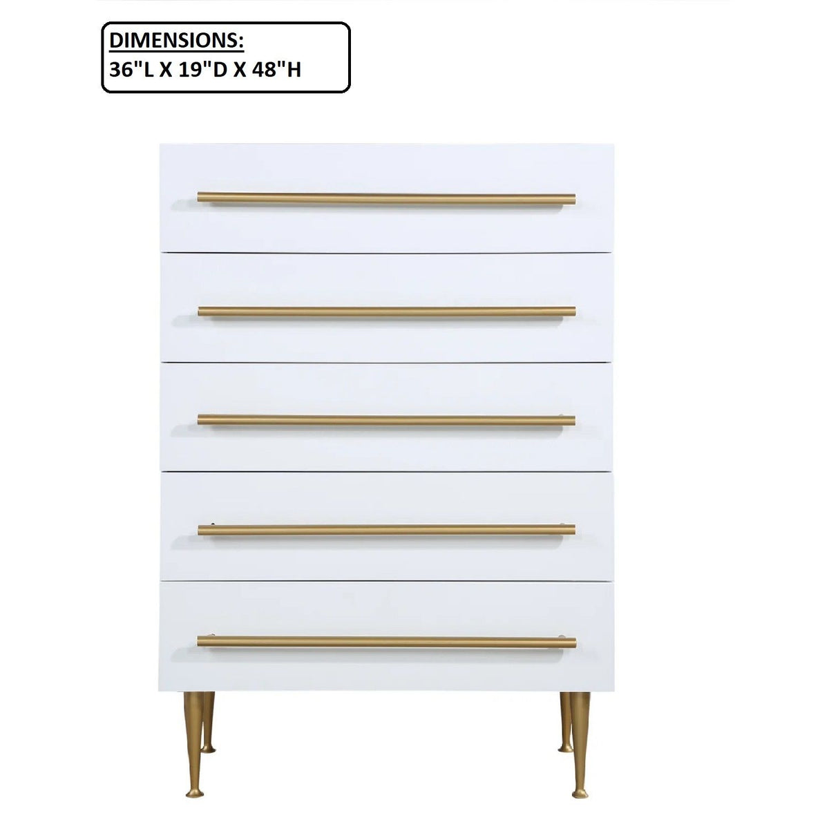 Contemporary 5 Drawer Chest For Bedroom