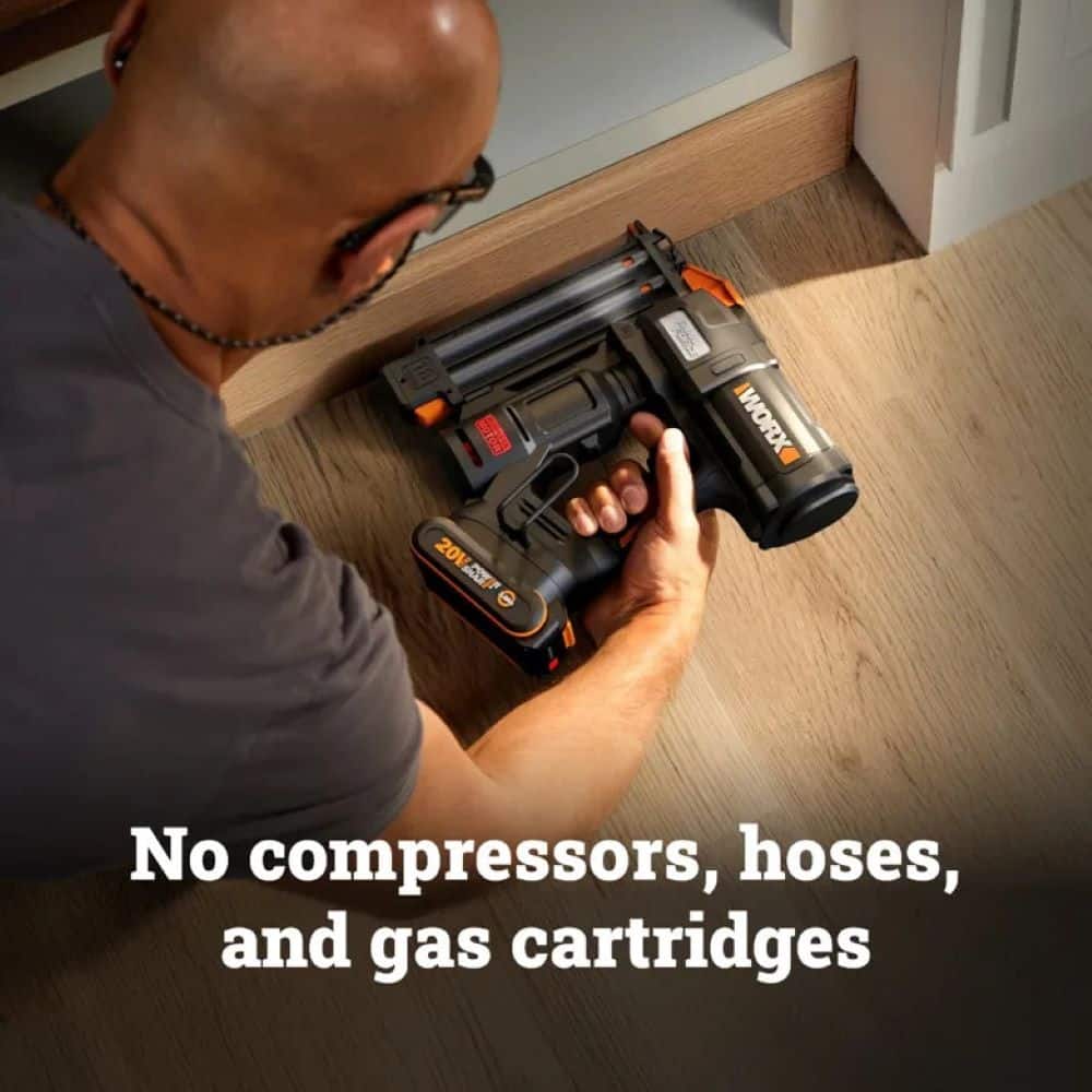 WORX - Nitro WX838L 20V PowerShare Cordless 18GA Brad Nailer (Battery & Charger Included) - Black