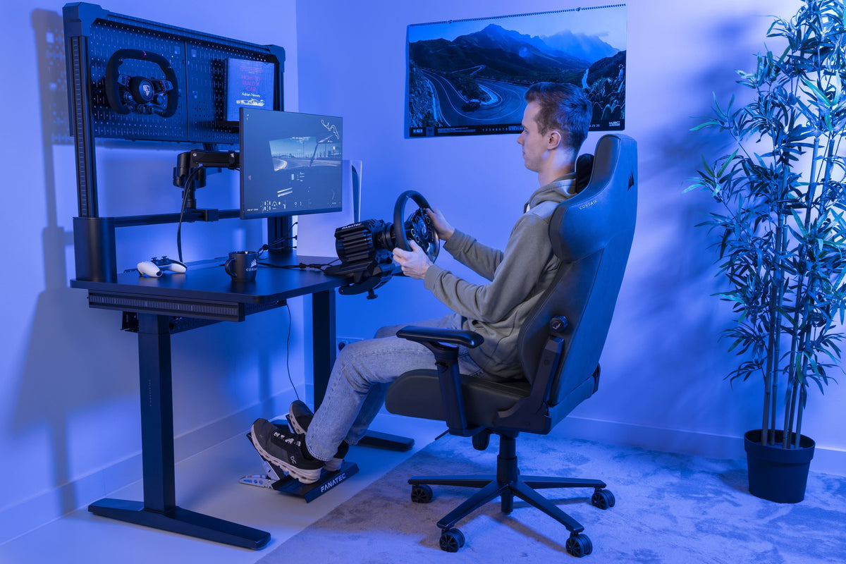 Fanatec - Gran Turismo Pro – 5Nm Direct Drive Force Feedback Sim Racing Bundle with Wheel, Pedals & Clamp for PC and PlayStation - Black