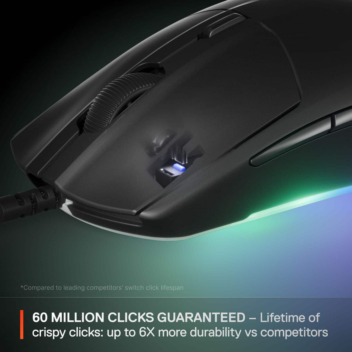 SteelSeries - Rival 3 Gen 2 Wired Optical Gaming Mouse with 3-Zone RGB for PC - Wired - Black