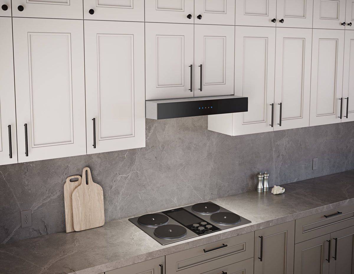 Zephyr - 30 inches - Externally Vented - Under cabinet Range Hood - Black