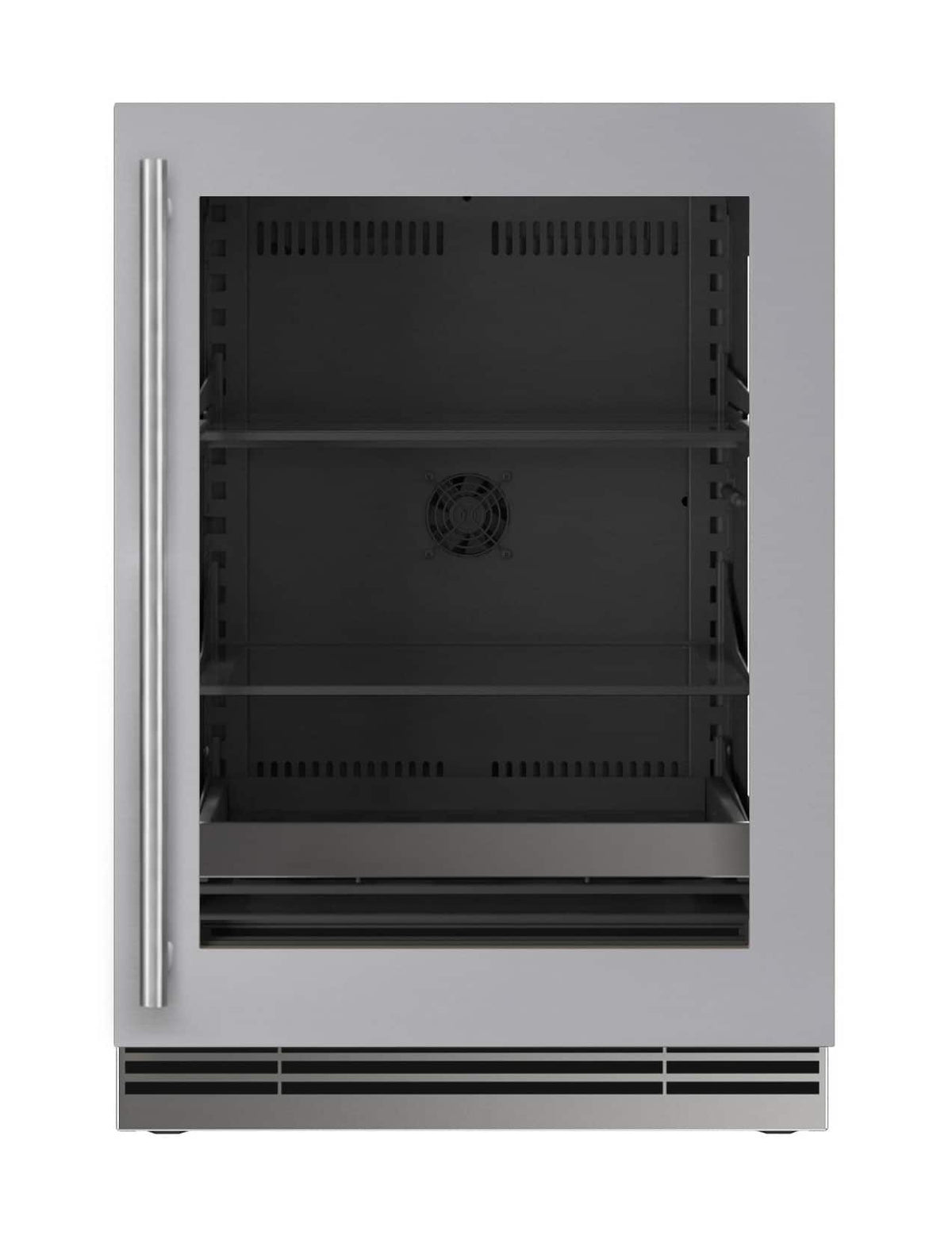 U-Line - 24"W. 5.1 Cu.Ft. Built-In Frame w. Glass Compact Beverage Center - Stainless Steel
