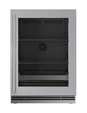 U-Line - 24"W. 5.1 Cu.Ft. Built-In Frame w. Glass Compact Beverage Center - Stainless Steel