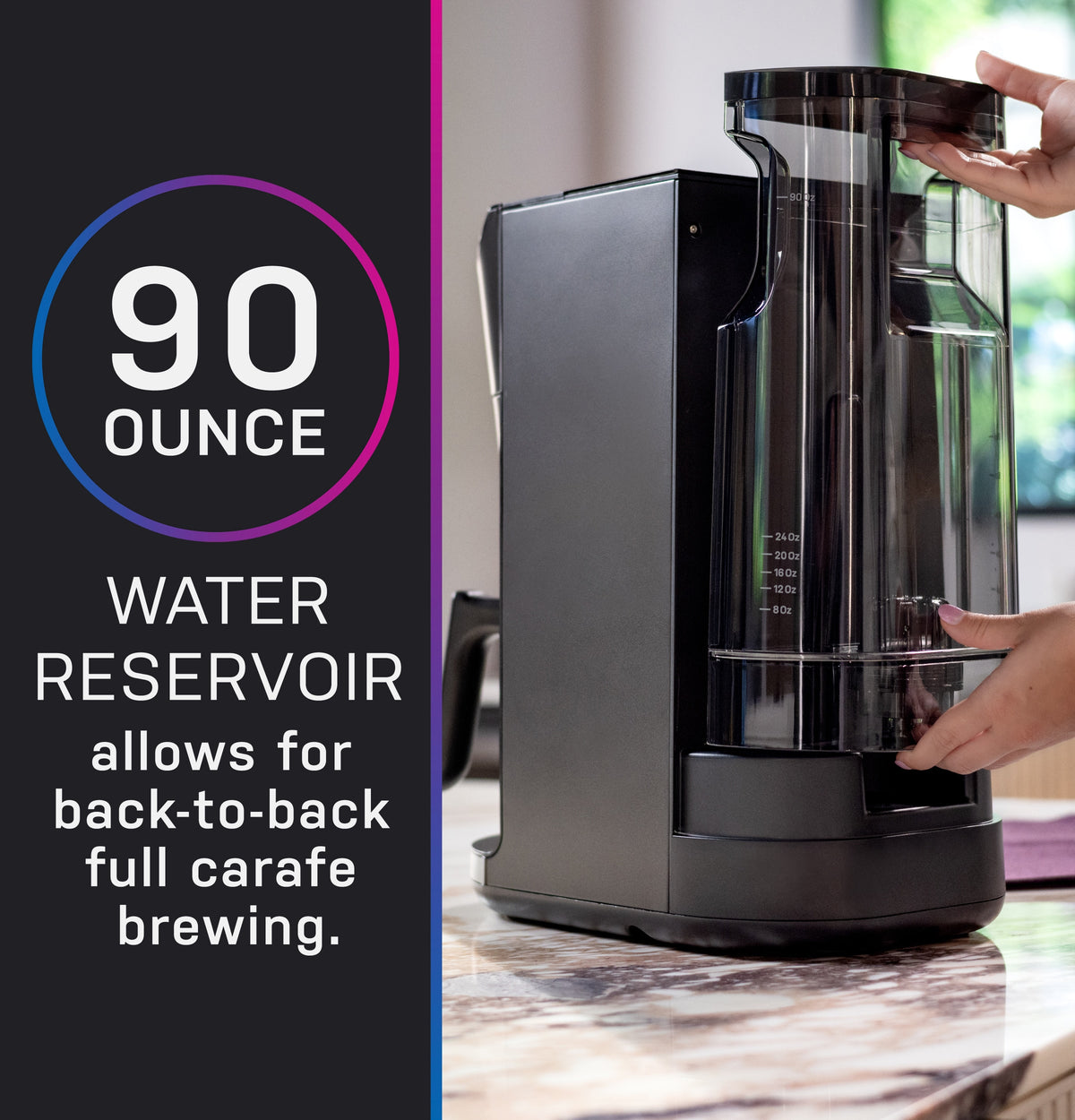 GE Profile - Grind and Brew 10-Cup and Single Serve Brewer with 6 Option Adjustable Burr Grinder - Carbon Black