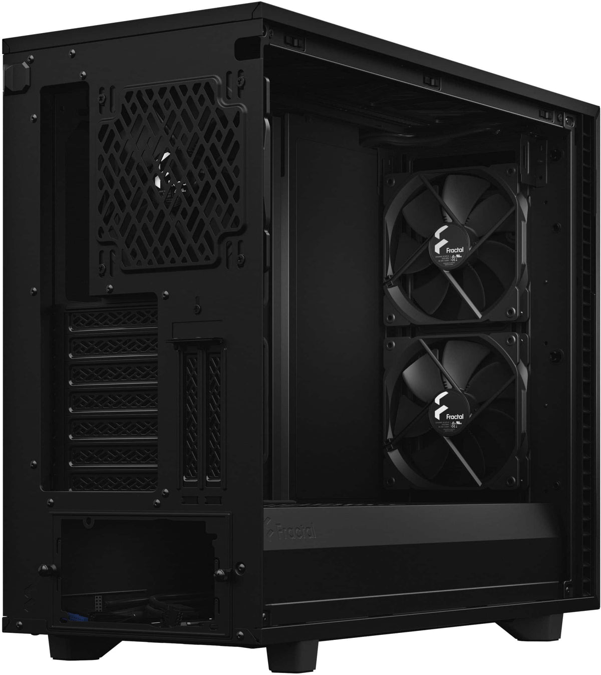 Fractal Design - Define 7 Black Brushed Aluminum/Steel E-ATX Silent Modular Mid Tower PC Case - Black