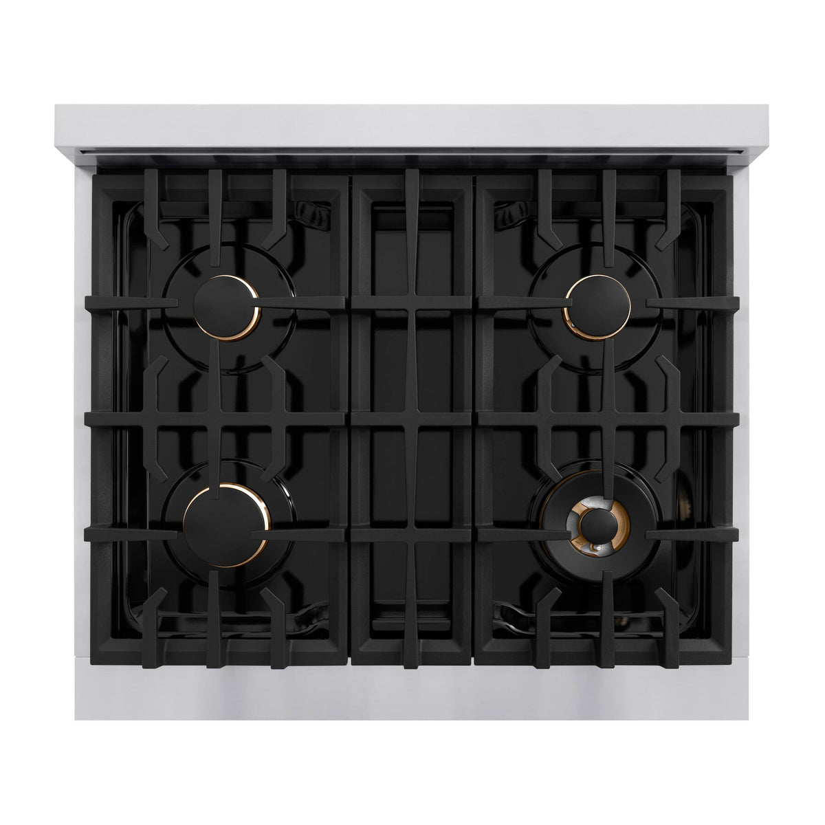 ZLINE - 30 in. Wide 4 Burner Autograph Classic Gas Range Black Accents (CGRZ-WM-30-MB) - White