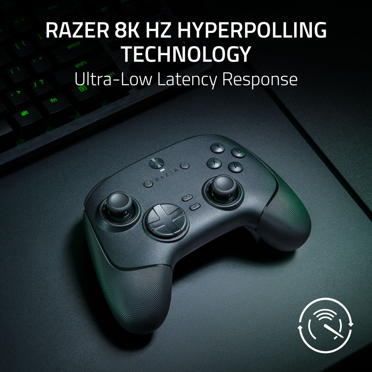 Razer - Wolverine V3 Pro 8K Wireless Gaming Controller with TMR Thumbsticks and Swappable Caps for PC - Black
